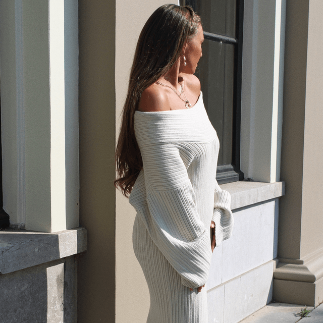 Reinders Kourtney Knit Dress Creme