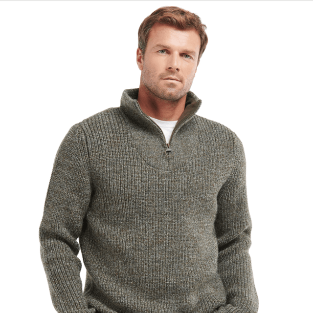 Barbour New Tyne Half Zip Derby Tweed