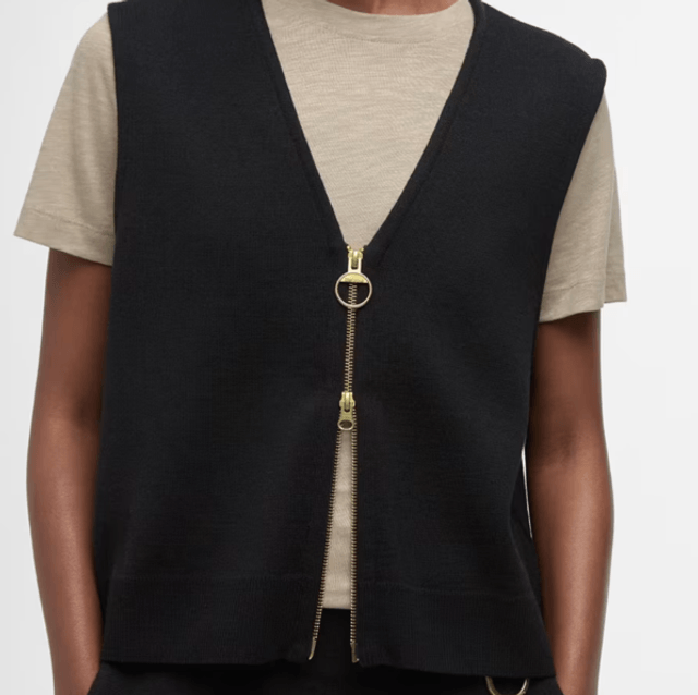 Barbour Maya Sleeveless Zip Through Tank Black