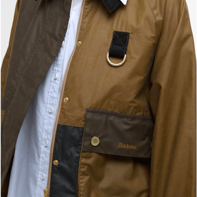 Barbour Alma Waxed Jacket Sand Archive Olive Beech Ancient