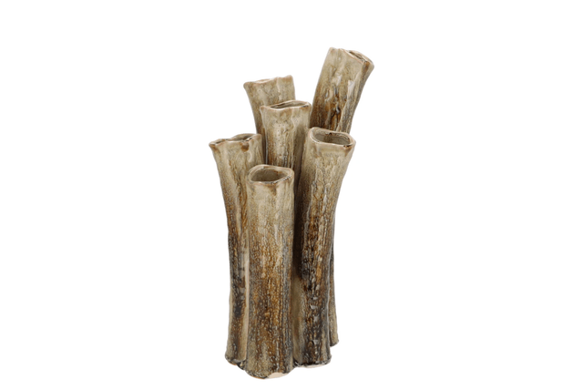 Inga barrier green vase tube active glaze 17x14x28cm