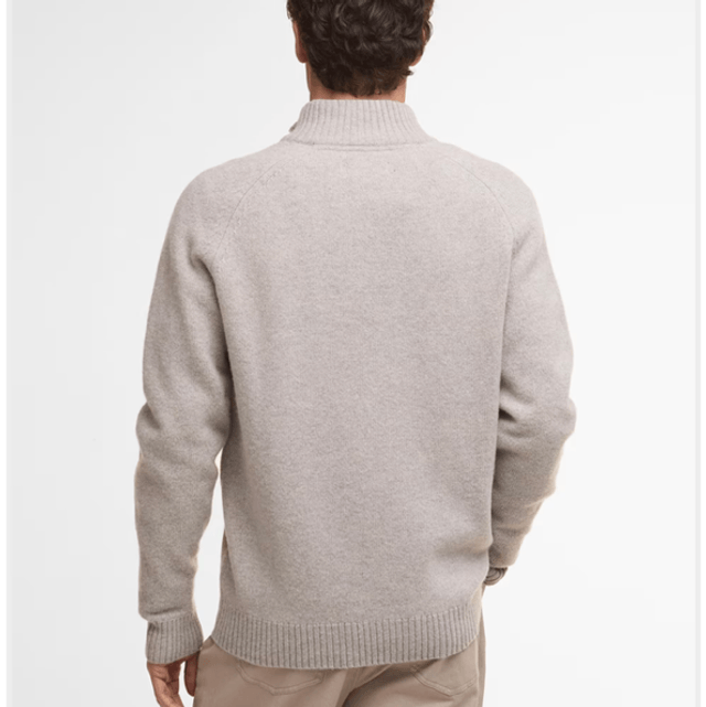 Barbour Grangetown Half Zip Knitted Jumper Light Grey