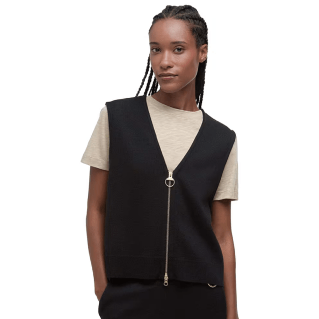 Barbour Maya Sleeveless Zip Through Tank Black