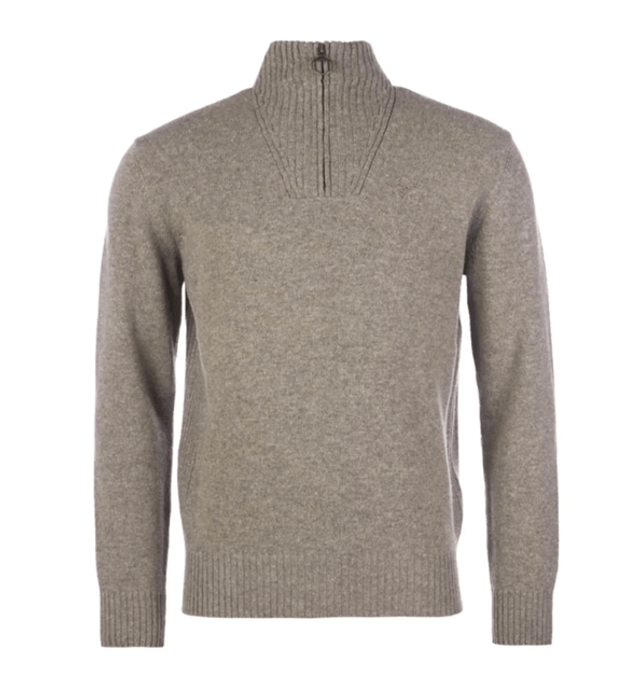 Barbour Essential Lambswool Half Zip Dark Stone