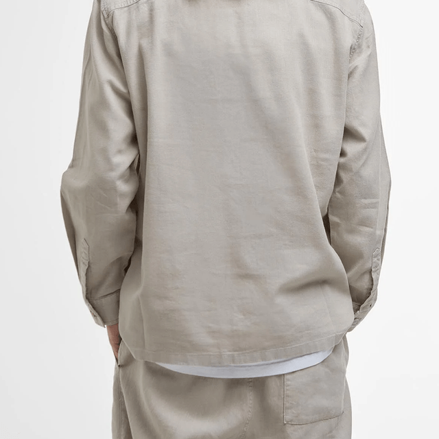 Barbour Natural Linen-Blend Overshirt Mist