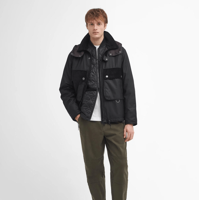 Barbour Re-Engineered Spey Waxed Jacket Classic Black
