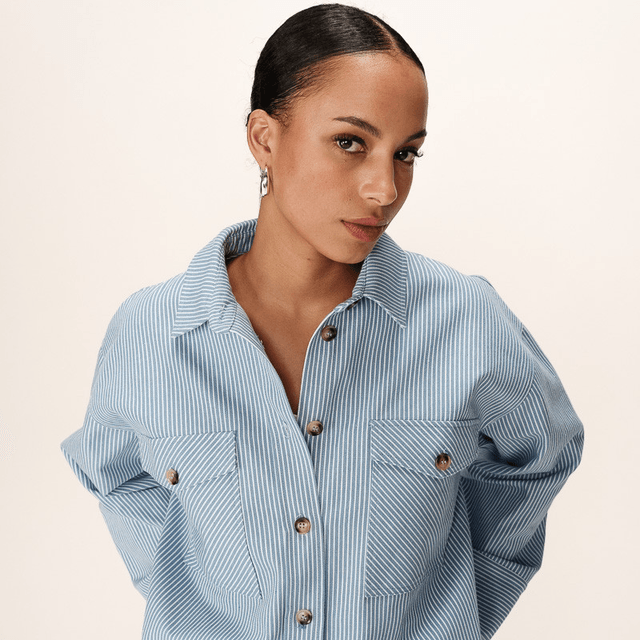 Blouse Shirt Stripe Blue