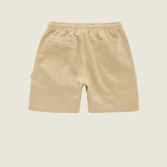 OAS Beige Cargo Linen Shorts