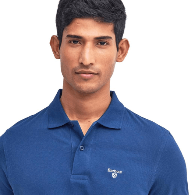 Barbour Lightweight Sports Polo Deep Blue