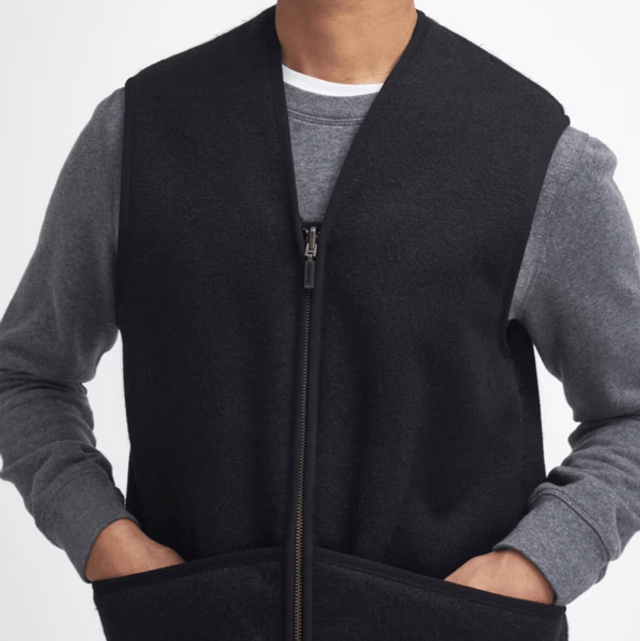 Barbour warm Pile Waistcoat Zip Black