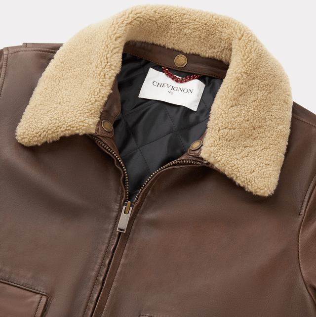 Chevignon Brown Hill Leather Pilot Jacket