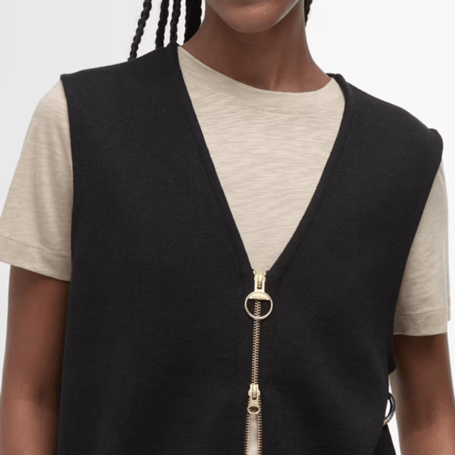 Barbour Maya Sleeveless Zip Through Tank Black