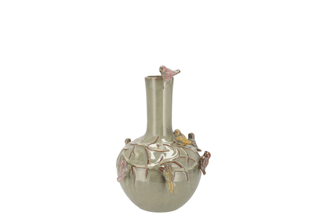 Bird Vase Moss Green Tube S