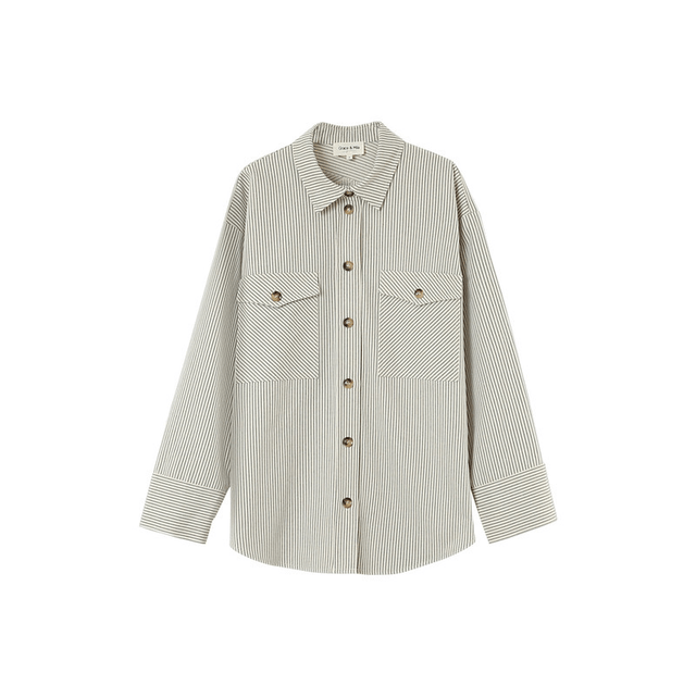 Blouse Shirt Stripe Ecru 
