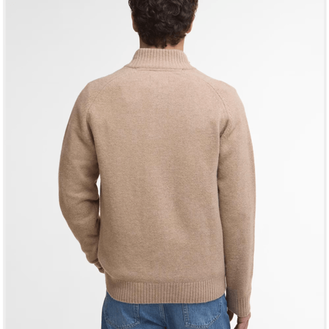 Barbour Grangetown Half Zip Knitted Jumper Washed Stone
