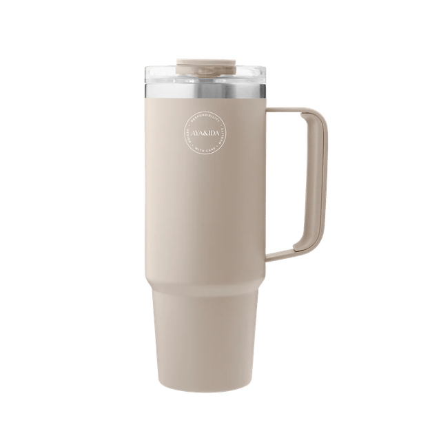 Thermo Cup with Straw Cream Beige 885ML