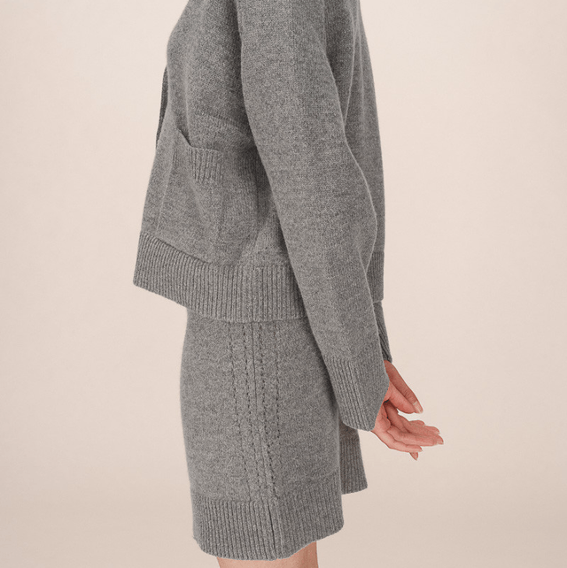Wool Mini Skirt Grey