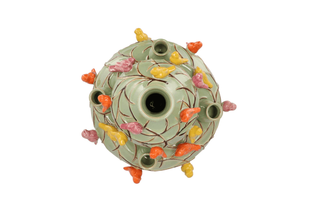 Bird vase moss bubbles S 