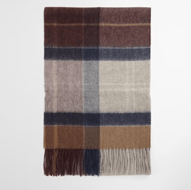 Barbour Inverness Tartan Lambswool Scarf Midnight Oak Tartan