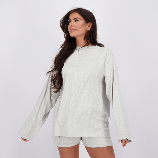 Reinders Modal T-Shirt Light Grey Long Sleeves
