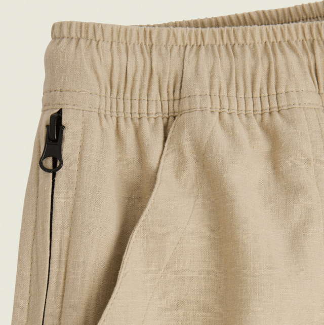 OAS Beige Cargo Linen Pants