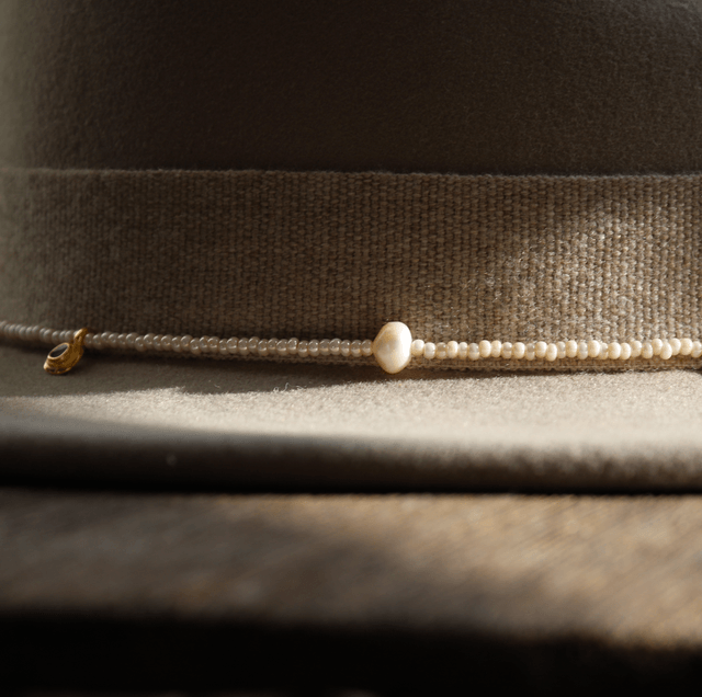 Hoed Ketting TS Off White Beads and Pearls