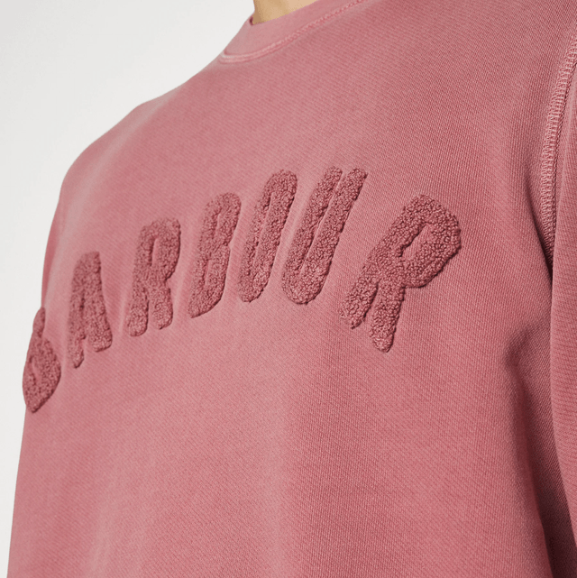 Barbour Washed Prep Logo Crew Sweater Faded Pink