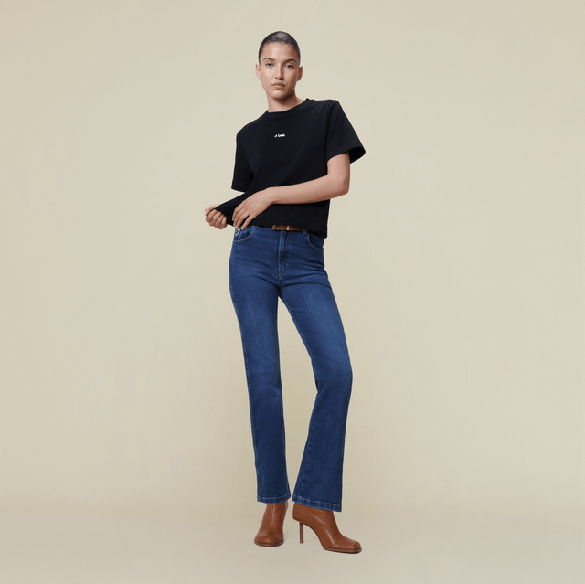 Lois Jeans Cherry Tee Black White logo