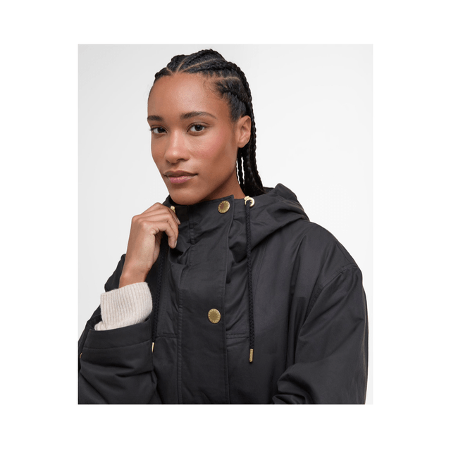 Barbour Dena Showerproof Jacket Black Classic Tartan