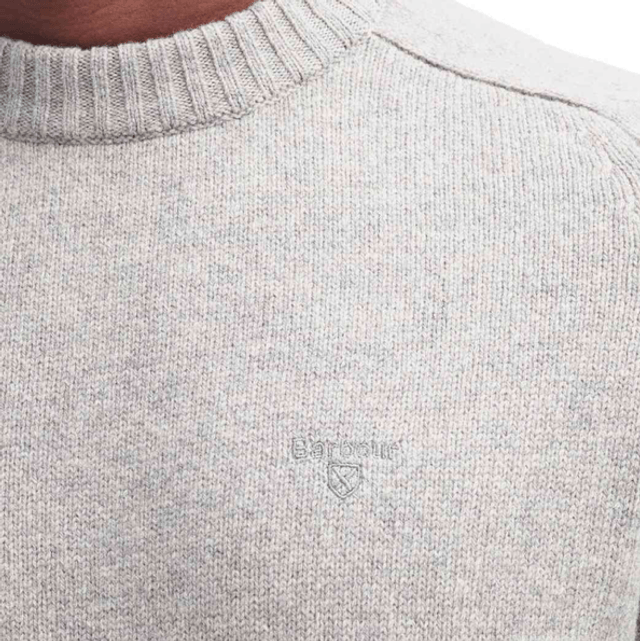 Barbour Grangetown Merino Crew Neck Jumper Light Grey  