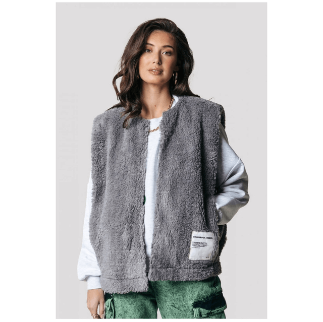 Yoni Teddy Gilet Medium grey