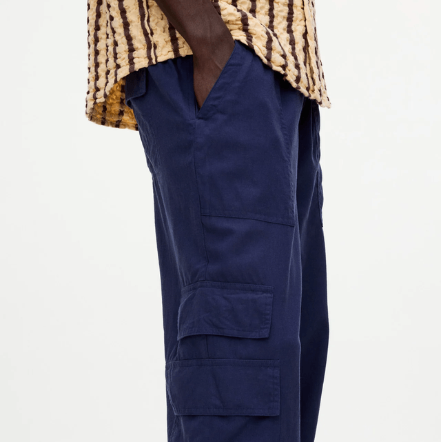 OAS Navy Cargo Linen Pants