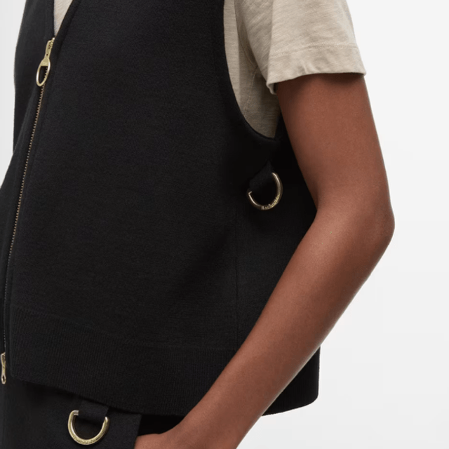 Barbour Maya Sleeveless Zip Through Tank Black