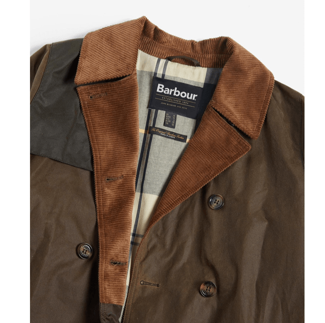 Barbour Brackley Waxed Trench Coat Beech/Archive Olive/Ancient