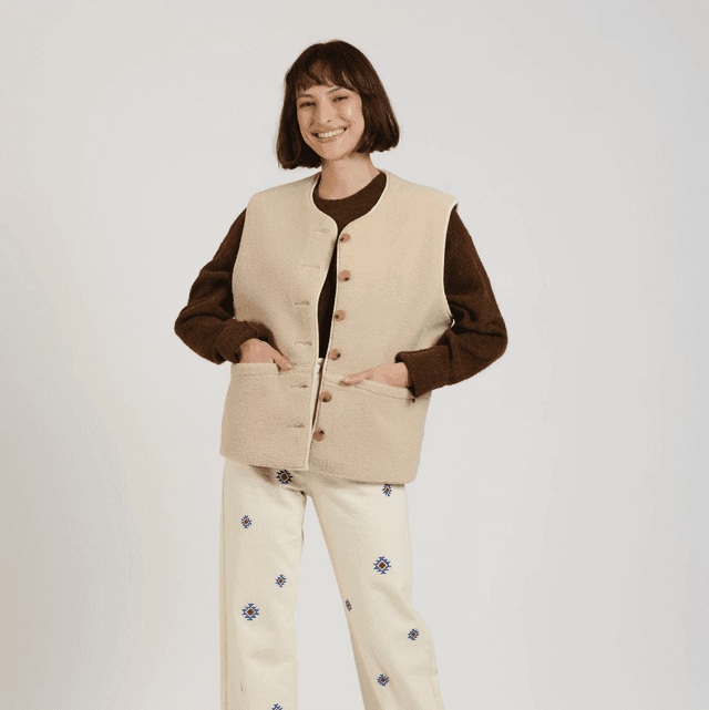 VITA Sleeveless Jacket Beige