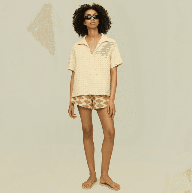 OAS Ecru Jaffa Waffle Shirt