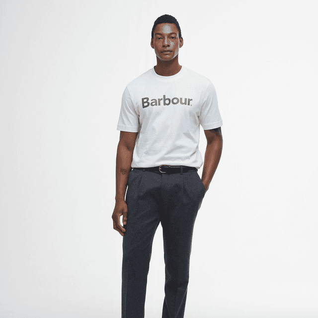 Barbour Logo Relaxed T-Shirt Antique White