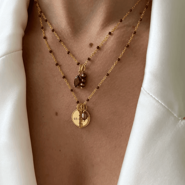 Base Brown Dots Necklace 