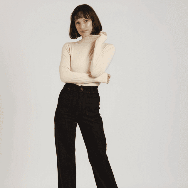 FAUVE high-waisted flared jeans Black