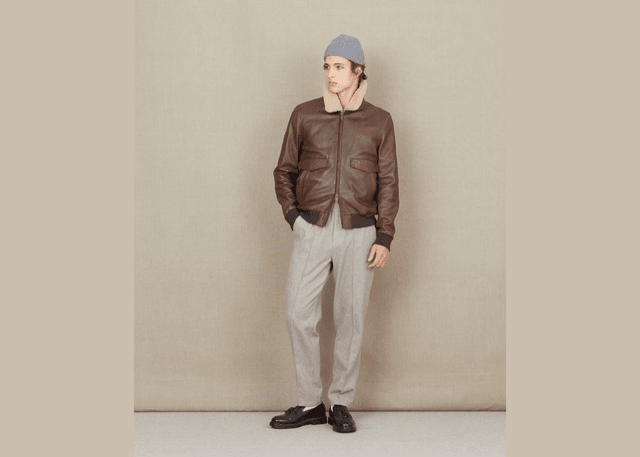 Chevignon Brown Hill Leather Pilot Jacket
