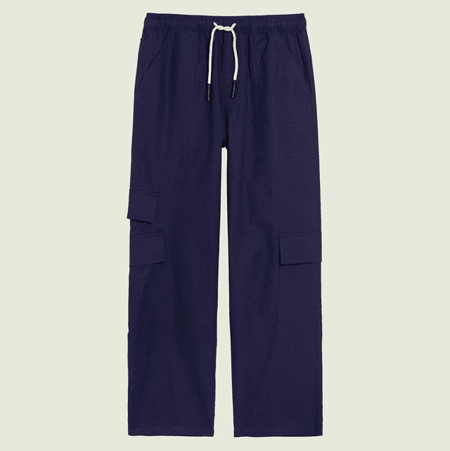 OAS Navy Cargo Linen Pants