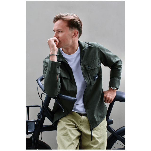 Ma.Strum Aerial Funnel Neck Overshirt Oil Silk