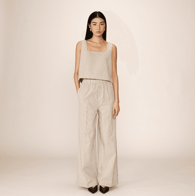 Trousers Stripe Ecru