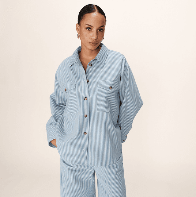 Blouse Shirt Stripe Blue