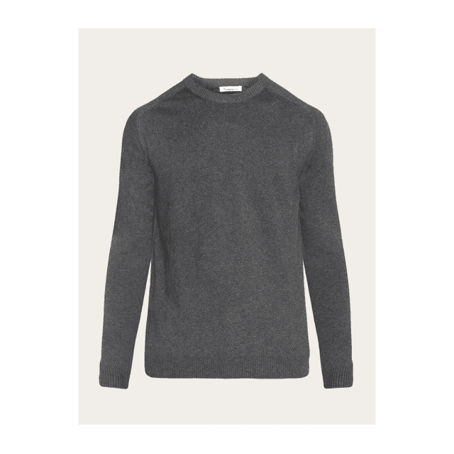 Merino Crew Neck Sweater Dark Grey Melange