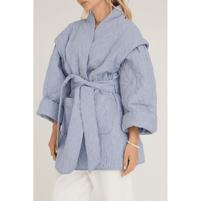 Katie Quilt Jacket Navy White