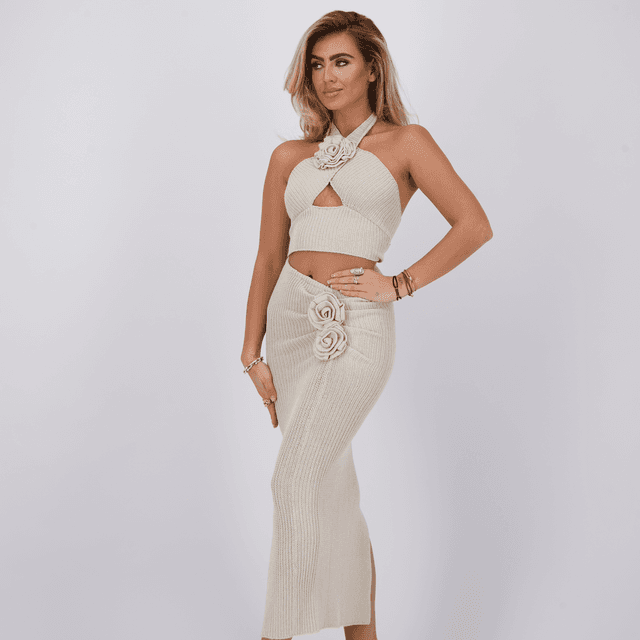Reinders Rose Crochet Skirt creme