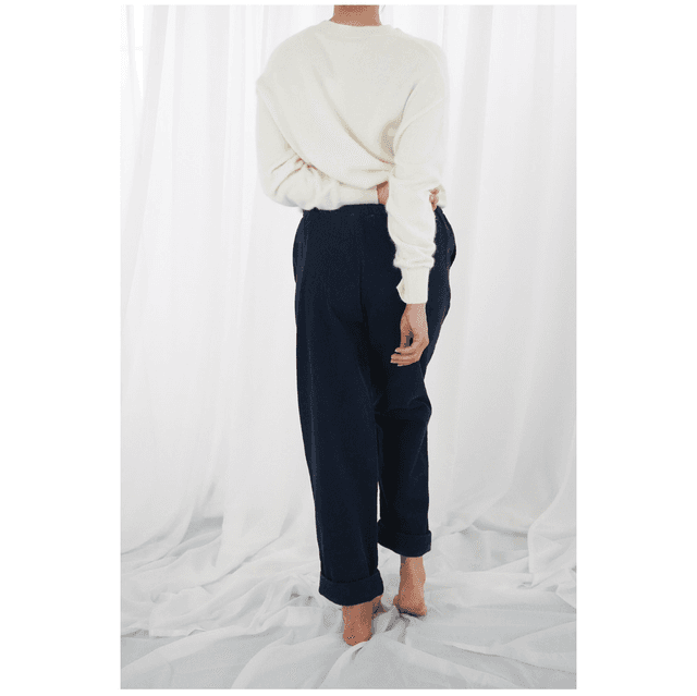Elastics red Velvet Jogger Pants Night Blue