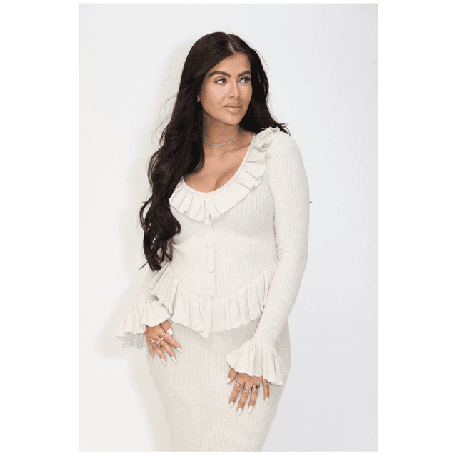Reinders Vittoria Ruffle Top Creme 