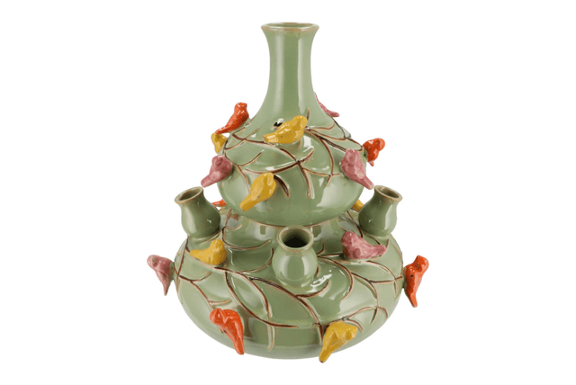 Bird vase moss bubbles M 